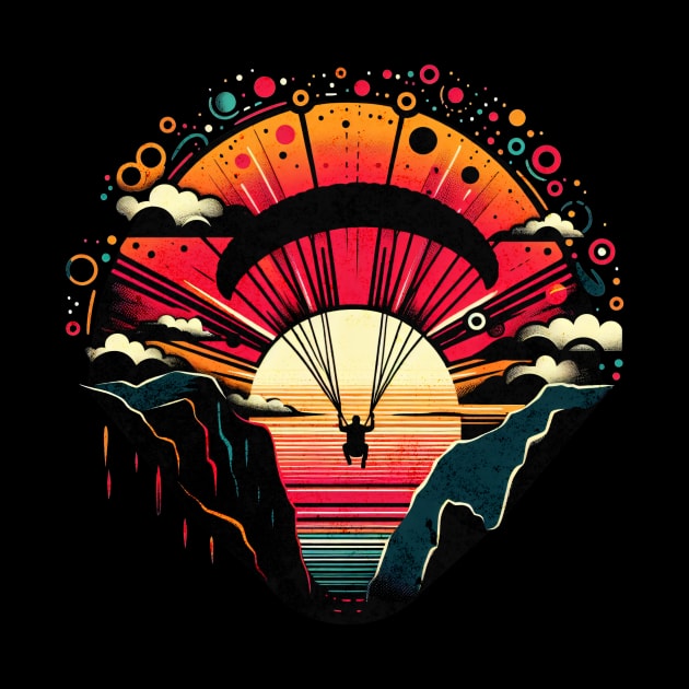 Retro Vintage Paragliding Design by Miami Neon Designs