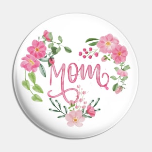 Mom floral heart Pin