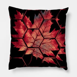 Orange Maple Leaves Watercolor Pillow