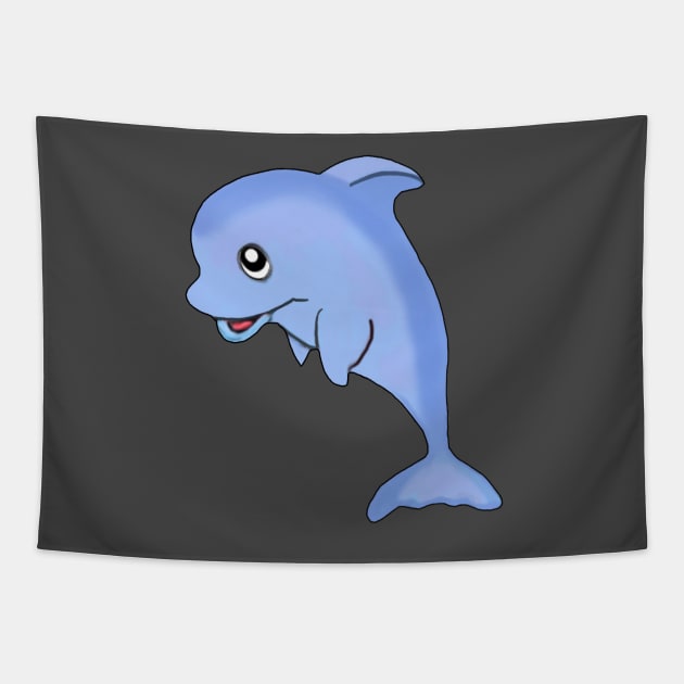 Cute Dolphin Tapestry by KissedbyNature