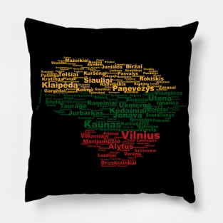 Lithuania on dark background Pillow