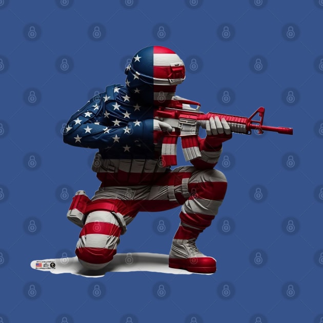 American Military Soldier and USA Flag by focusln by Darn Doggie Club by focusln