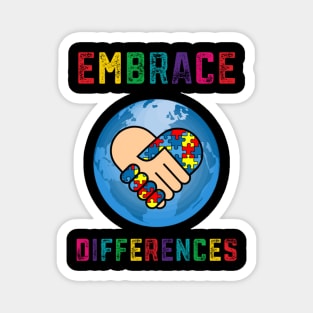 Embrace Differences Autism Awareness Day Month Magnet