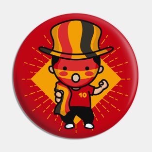 Cute Belgium Football Fan // Kawaii Cute Belgian Soccer Supporter Pin