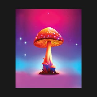 Magic Mushroom with Colorful Background T-Shirt