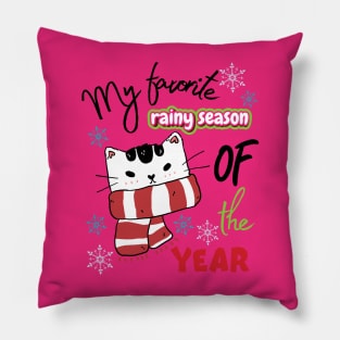 Winter Cat - Favorite rainy season Pillow