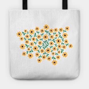 Hand Drawn Yellow Green Sunflowers Tote