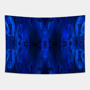 Etched Curtain in Royal Blue and Black Tapestry