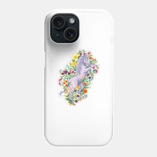 Unicorn Millefleur - Unicorn in Field of Wildflowers Phone Case