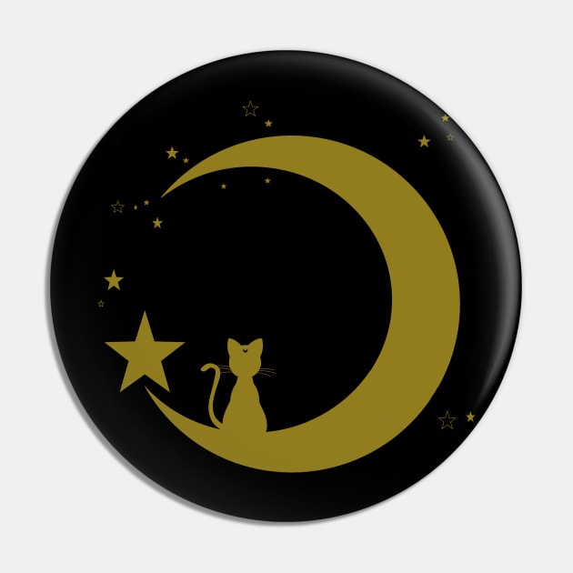 Luna Moon Silhouette Pin by Zapt Art