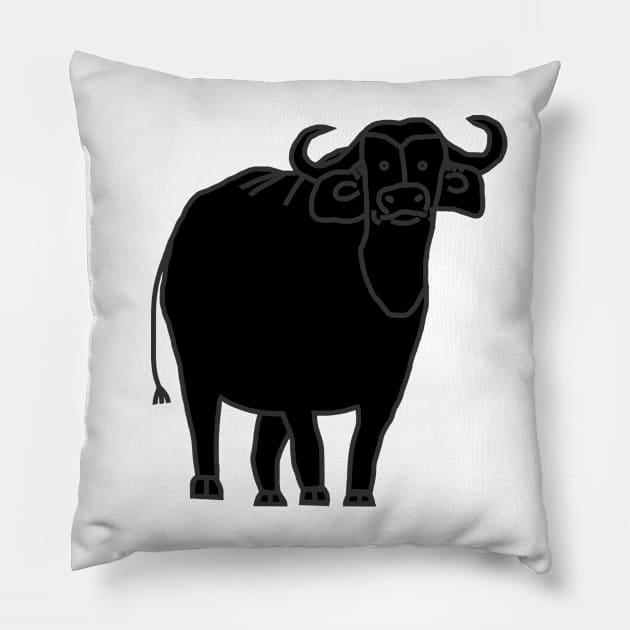 Black Ox Pillow by ellenhenryart