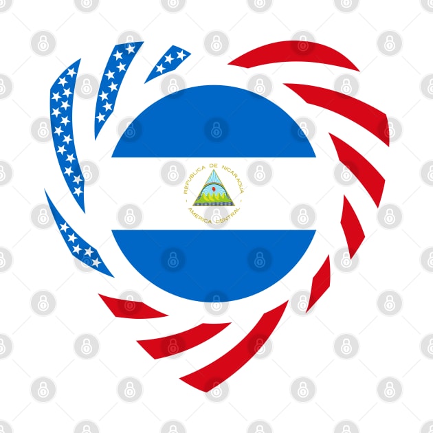 Nicaraguan American Multinational Patriot Flag  (Heart) by Village Values