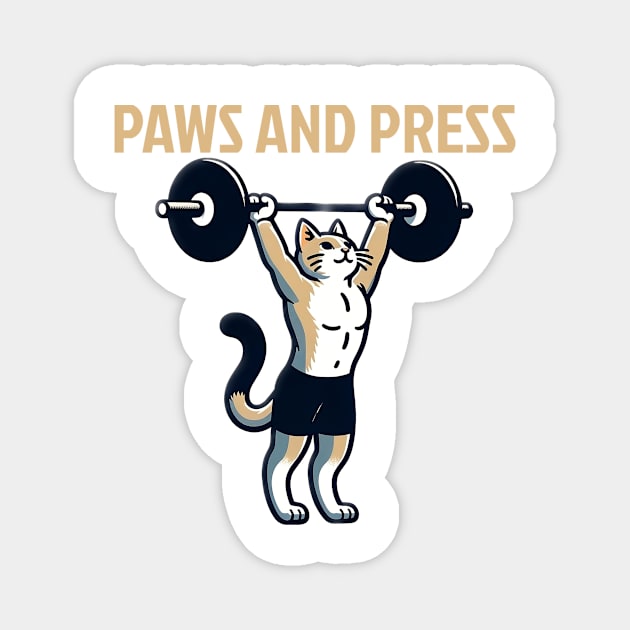 Paws and Press: Cat Power Lifter Magnet by Purrformance Wear