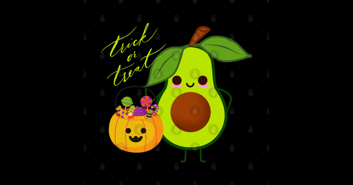 Avocado Halloween Trick or Treat Avocado Halloween Sticker TeePublic