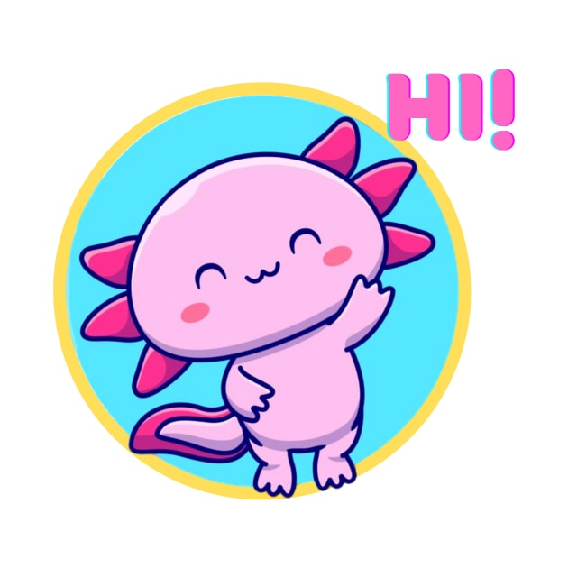 Cute Axolotl Smile by MinimalSpace