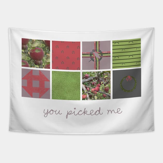 "You Picked Me" Apple Cider Blocks Tapestry by LochNestFarm