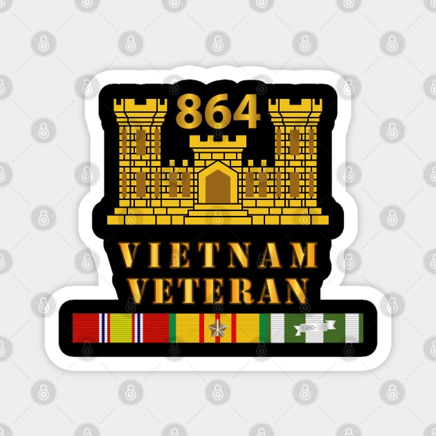 864th Engineer Battalion - ENG Branch - Vietnam Vet w VN SVC Magnet by twix123844