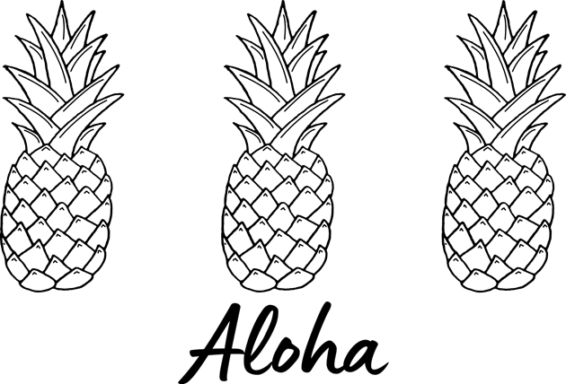 Hawaiian Pineapple Aloha Kids T-Shirt by Downtown Rose