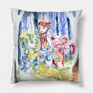 A Warrior and Fairies' Adventure Pillow