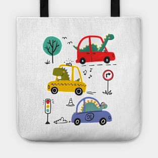 Dino racing Tote