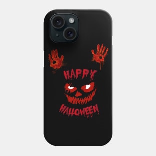 bloody halloween pumpkin face Phone Case