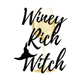 Winey Rich Witch Funny sarcastic wine lovers halloween design T-Shirt