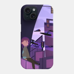 cyberpunk futuristic city Phone Case