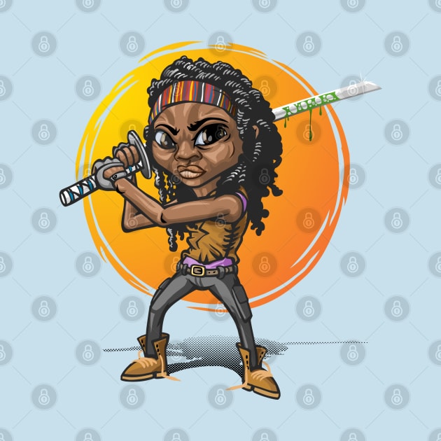 Michonne cartoon by Patrol