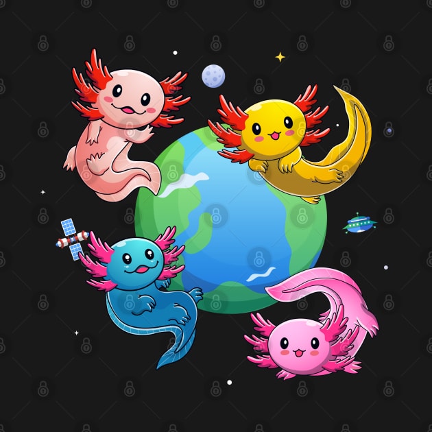 Axolotls in space by Messy Nessie