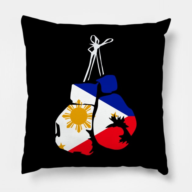 Philipinian Flag Boxing Gloves for Philipinian Boxer Pillow by Shirtttee