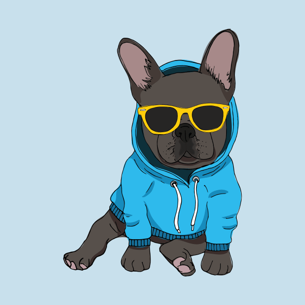 Hipster Frenchie (Black) by Megan Roy