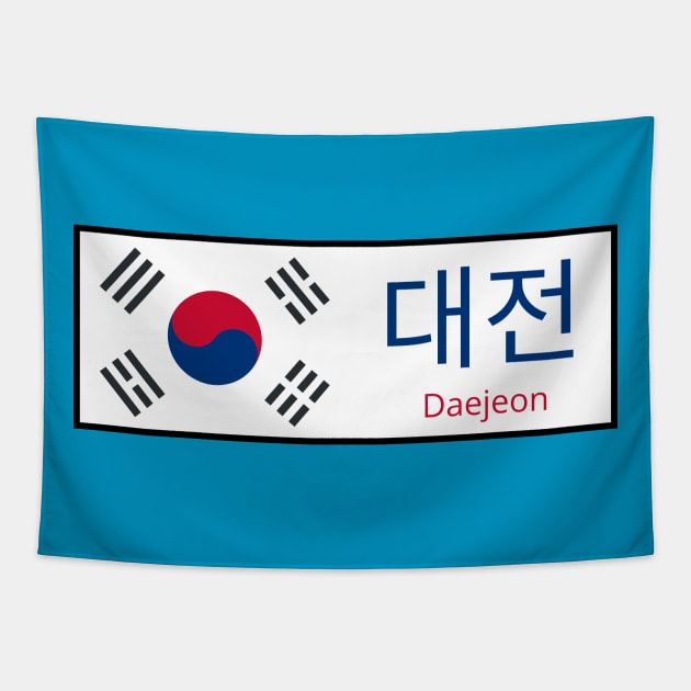 Daejeon City in South Korean Flag written in Hangul Tapestry by aybe7elf