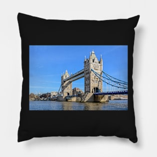 Tower Bridge against blue sky Pillow