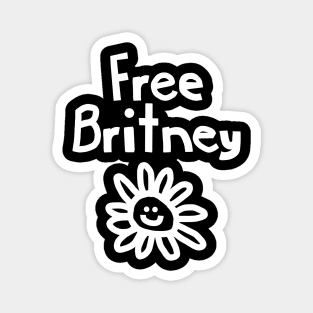 Free Britney Daisy Smiley Face White Magnet