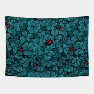 Find the lucky clover, blue and red 2 Tapestry