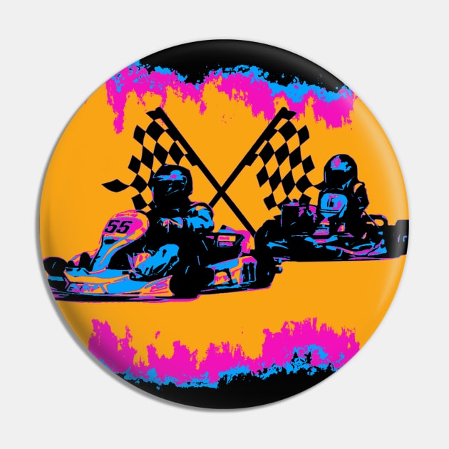 Race to the Finish - Go Kart Racers Pin by Highseller