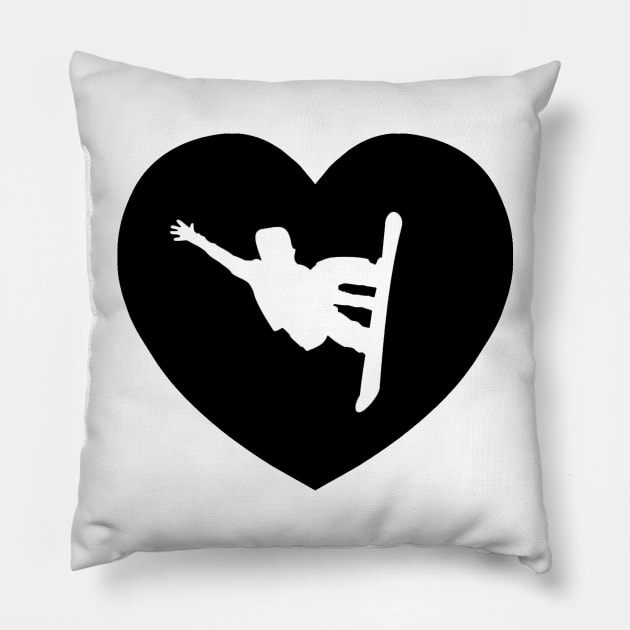 Snowboarding Love | I Heart... Pillow by gillianembers