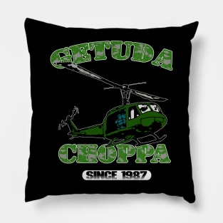 Getuda Choppa on black Pillow