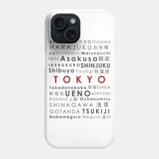 Districts of Tokyo Japan Phone Case