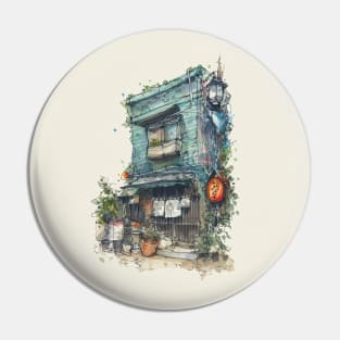 Copperplate Japanese House Pin