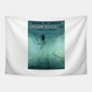 SAISON RUSSE French Opera and Ballet Art Nouveau Vintage Advertisement Tapestry