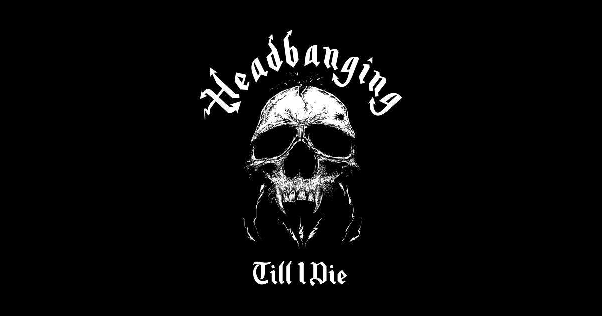 Headbanging-Skull-Metal-Rock Music - Headbanging - Sticker | TeePublic