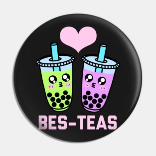 Funny Boba Tea Matching Couple Bubble Tea Besties Pin