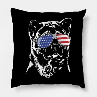 Proud American Akita Inu American Flag sunglasses Pillow