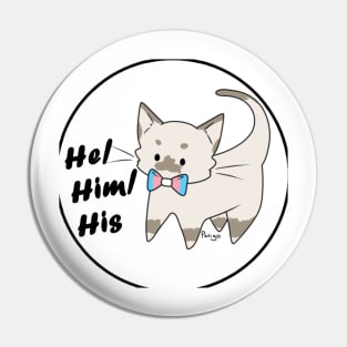 He/Him/His Pronouns Kitty (v2) Pin