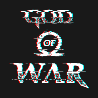 God Of War Logo Glitch Effect White T-Shirt