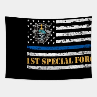US Army 1st Special Forces Group American Flag De Oppresso Liber SFG - Gift for Veterans Day 4th of July or Patriotic Memorial Day Tapestry
