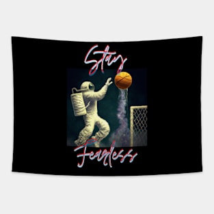 Stay Fearless (Space Football) Tapestry