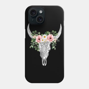 Cow skull floral 2 Phone Case