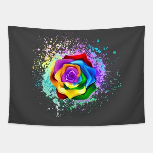 Rainbow Rose Tapestry